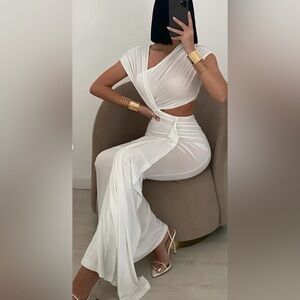 Chic White Maxi Wrap Dress